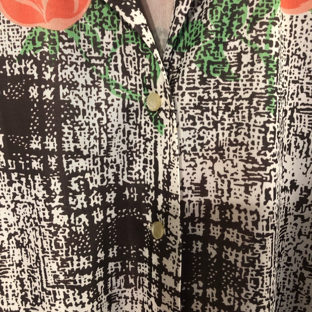 Vintage 1970’s Floral Print Button Down Blouse Shirt - Picture 3 of 4